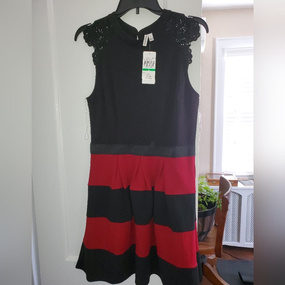 Red and black dress